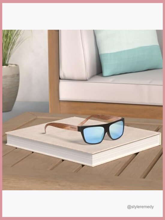 Zebra Wood Wrap Sunglasses Polarized Lenses 100% UV Protection